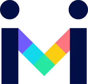 Isotipo formado de dos i una a cada extremos y que estiran un brazo y forman la letra M