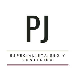 Logo compuesto con un P y una J abajo Especialista SEO y contenido