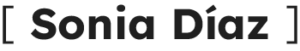 Logotipo compuesto por el nombre Sonia Díaz en color negro